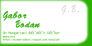 gabor bodan business card